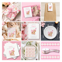 First Birthday Girls Teddy Bear Ice Cream 