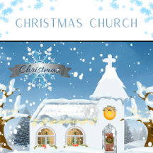 Little White Church Snowy Christmas Designs