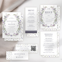 Purple lavender wildflower rustic floral wedding