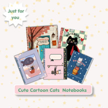 Cute Cartoon Cats Spiral Notebooks