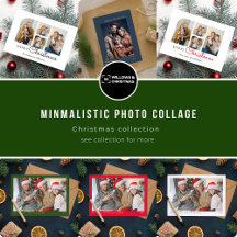 minimlistic photo collage christmas cards 