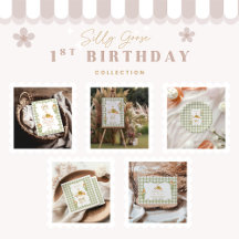 Green Gingham Silly Goose 1st Birthday