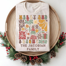 Boho Floral Christmas Matching Family Shirt