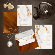 Modern Marble Glitter Wedding Gold