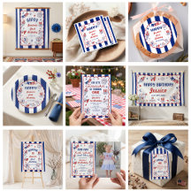 4th Of July Theme Hand Drawn Birthday