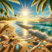 Magical Ocean Coastline Scene