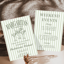 Retro Modern Margaritas and Matrimony Striped Bach