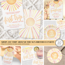 Yellow Orange 1st Trip Around The Sun Birthday