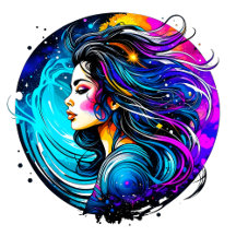 Pretty Ethereal Woman Hair Blowing Mystical Ai Art