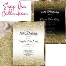 Gold 18th Birthday Debut Invitations