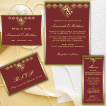 Elegant Red and Gold Wedding