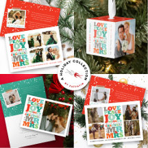 LOVE PEACE JOY KISSES TYPOGRAPHY   HOLIDAY WEDDING