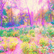 Illuminated Pink and Coral Garden Landscape