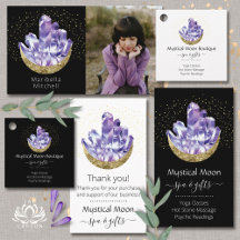 Amethyst Crystals Mystical Crescent Moon