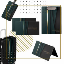 Elegant Dark green notary business