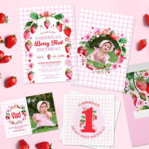 Berry First Birthday Girls Strawberry Party
