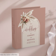 Dusty Pink Roses Pampas Arch Wedding Albums ROSE