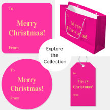 hot pink & gold christmas gift wrap & accessories