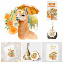 Summer Watercolor Llama Birthday Party