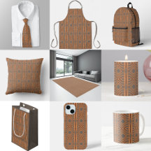 Earth Tone Tribal Ribbon Abstract Pattern Art