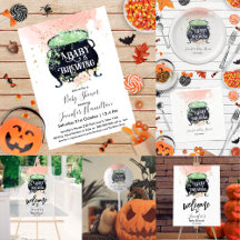 a baby is brewing Pink Halloween Baby Shower