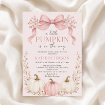 Pink Bow Pumpkin Baby Shower