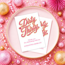 Lux Pink Glitter Gold 30th Birthday 142B