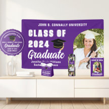 Purple White Graduation Party Custom Gifts