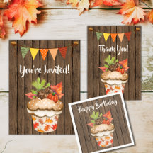 Cute Autumn Cupcake Fall Birthday Collection