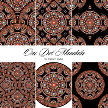 Safari Sunset Bohemian Dot Mandala Patterns