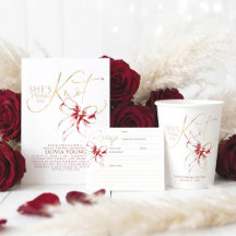 Whimsical Red Bow Bridal Shower Invitation Suite