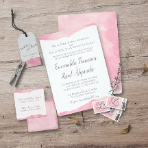 Pink Cotton Candy Watercolor Wedding