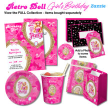 Retro Doll Girly Pink Partyware Collection