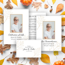 Fall Oak Leaves Funeral Memorial Ideas