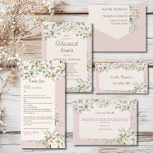 Dusty rose floral watercolor wedding