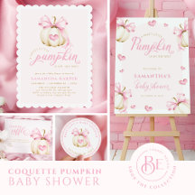 Pink Bow Little Pumpkin Baby Shower