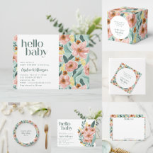 Pastel Sage Floral Baby Shower Decorations