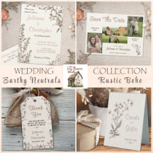 Rustic Boho Neutrals Wildflower Wedding Suite