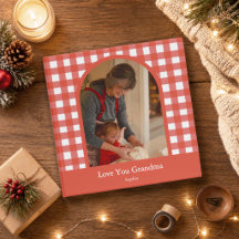 Rustic Gingham Patterned Gift Grandma