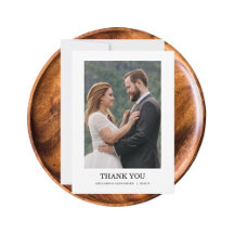 Modern Script Photo Wedding Thank You Cards