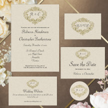 Golden Flourish Wedding Wedding Crest Monograms