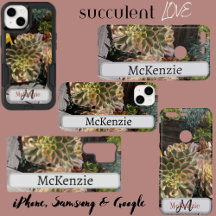 Personalized Succulent Garden Oceanside Phone Case