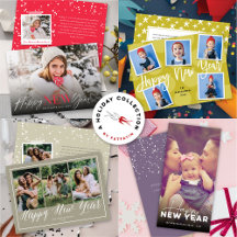 SIMPLE SCRIPT HAPPY NEW YEAR   HOLIDAY PHOTO CARDS