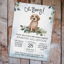 Watercolor Puppy Theme Baby Shower 