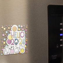 Hello New Year 2024 With Playing Cats