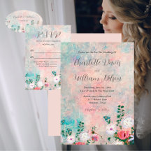  Watercolor Blush Pink Wildflower Garden Wedding
