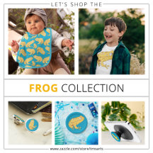 Yellow Frog Cartoon Pattern Art