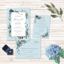 Elegant Dusty Blue Navy Botanical Garden