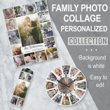 Family Photo Collage Personalized White Set