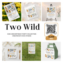Two Wild 2nd Birthday Safari Animals Cute Kids